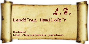 Lepényi Hamilkár névjegykártya